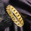 Hip Hop 21MM Shiny spike Cuban Link Chain Bracelets Women Men Rhinestone Iced Out Chain Bracelet Punk Christmas Jewelry Gift
