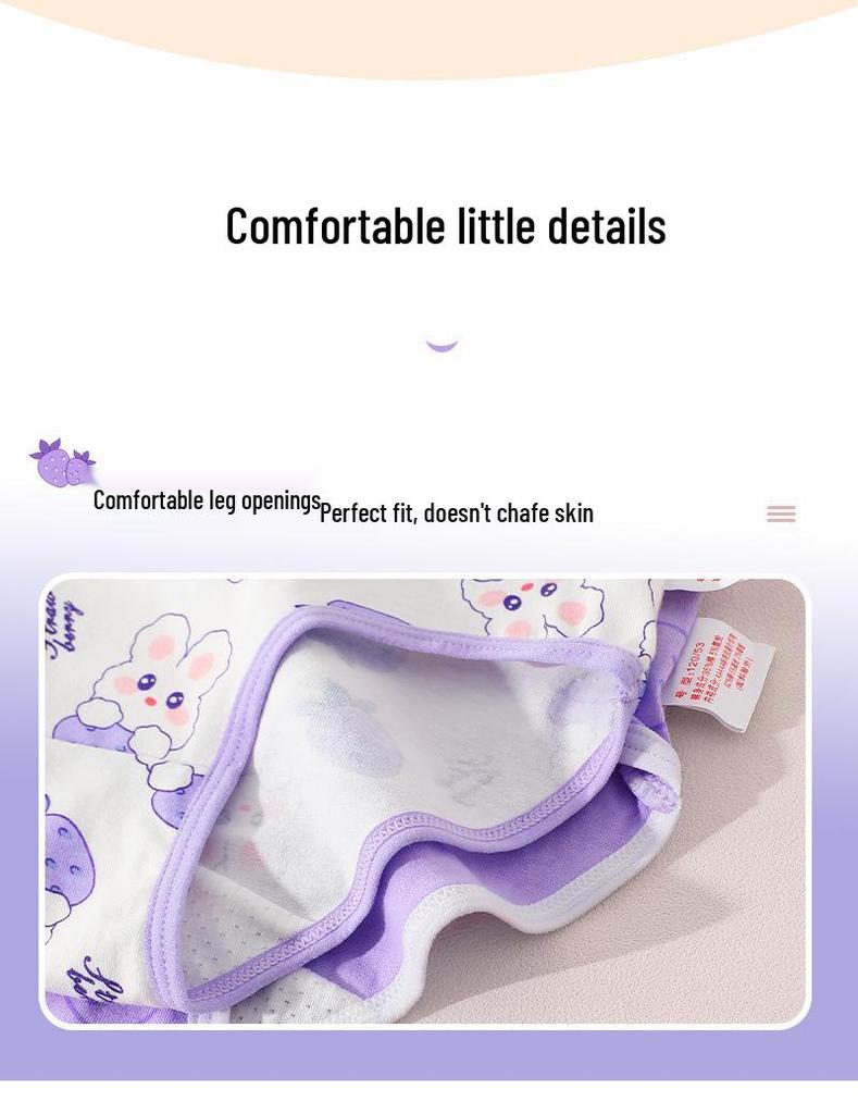 Girls' A-Class Pure Cotton Antibacterial Briefs for Toddlers and Kids