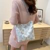 Retro Butterfly Women's Clutch Purse Handbags Embroidery Female Shoulder Bags Bamboo Leaf Pattern Ladies Underarm Bucket Bag