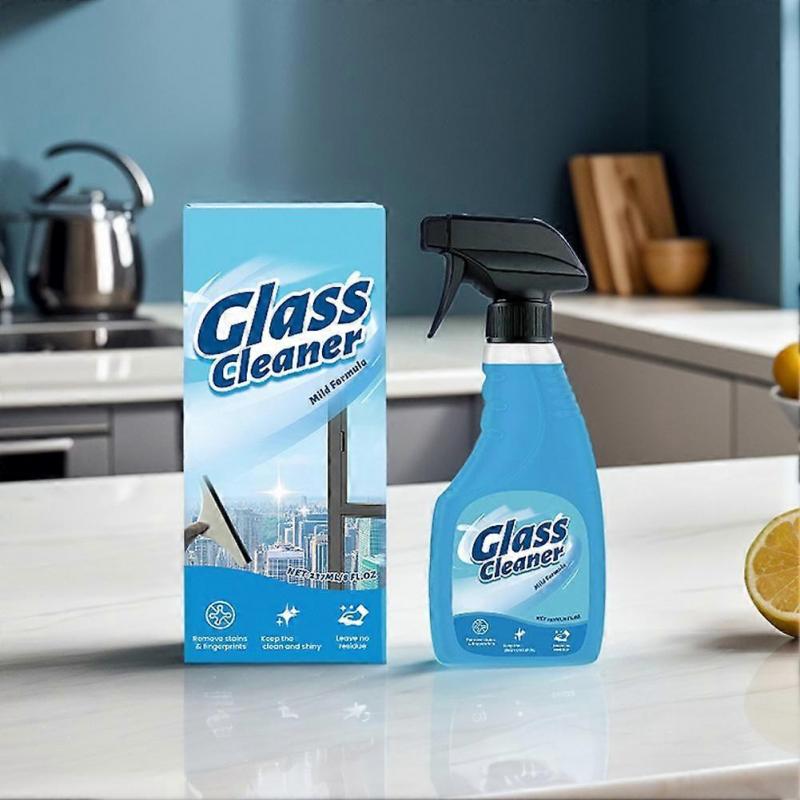Professional Glass Cleaner Spray High Efficiency Streak Free Formula For Windows Mirrors Cars Tiles Multipurpose Fast Acting 237ml
