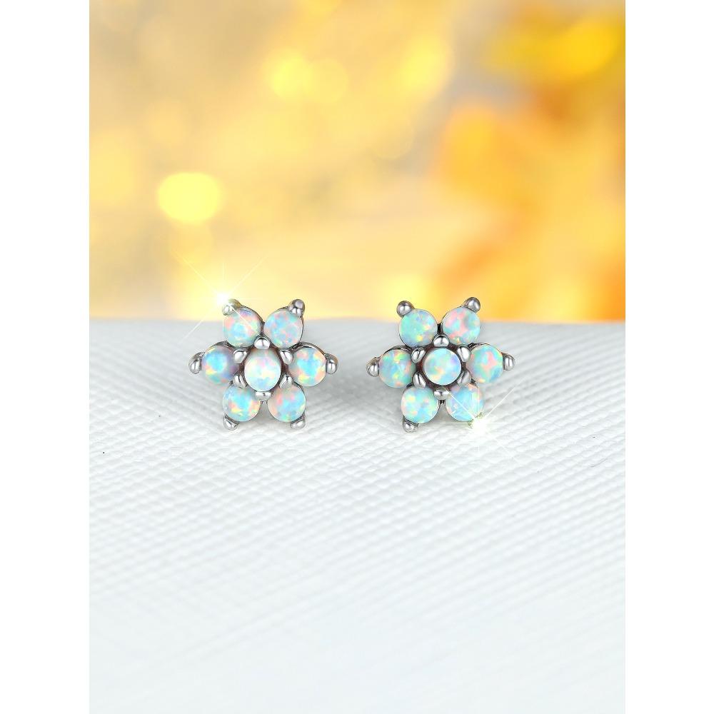 

Европейские и американские серьги-клипсы с шестью белыми лепестками, миниатюрные, компактные и модные