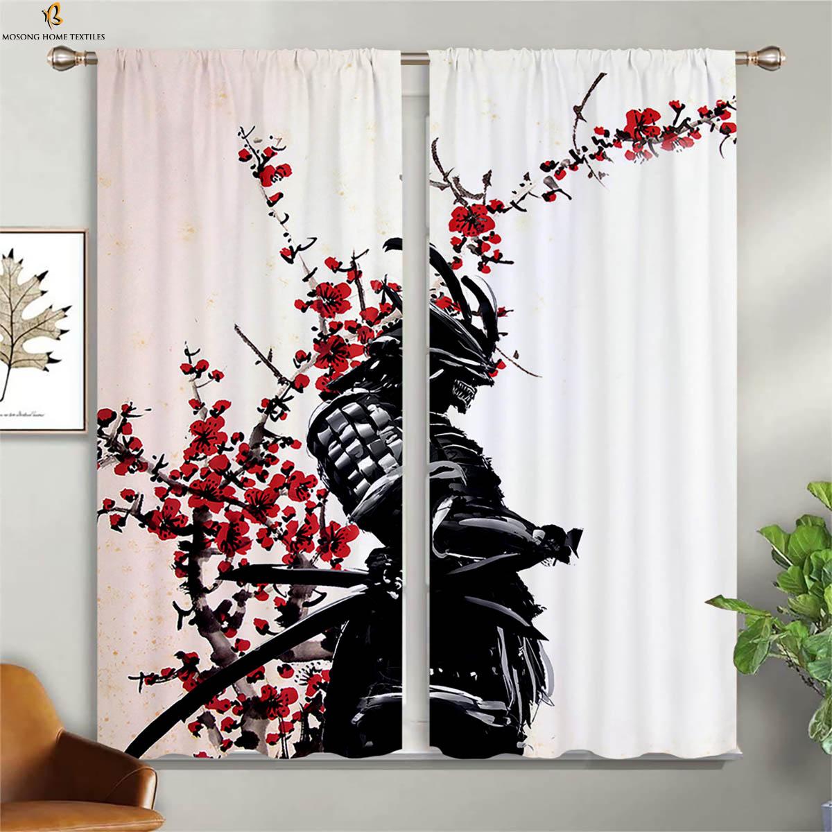 

Шторы для окон Принт в стиле тушевой пейзажной живописи Машинная стирка Спальня Гостиная Кабинет Студия Шторы 2 штуки W50xH130(CM)x2PCS&Grommet Top