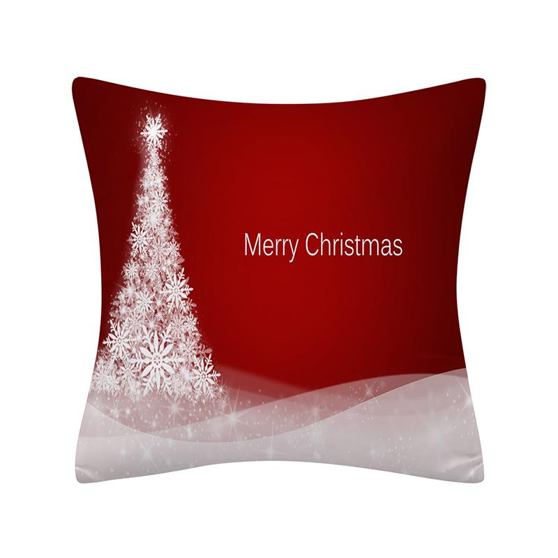 Merry Christmas Santa Claus Printed Pattern Cushion Cover for Home Living Room Sofa Decoration Square Pillowcase 45x45cm