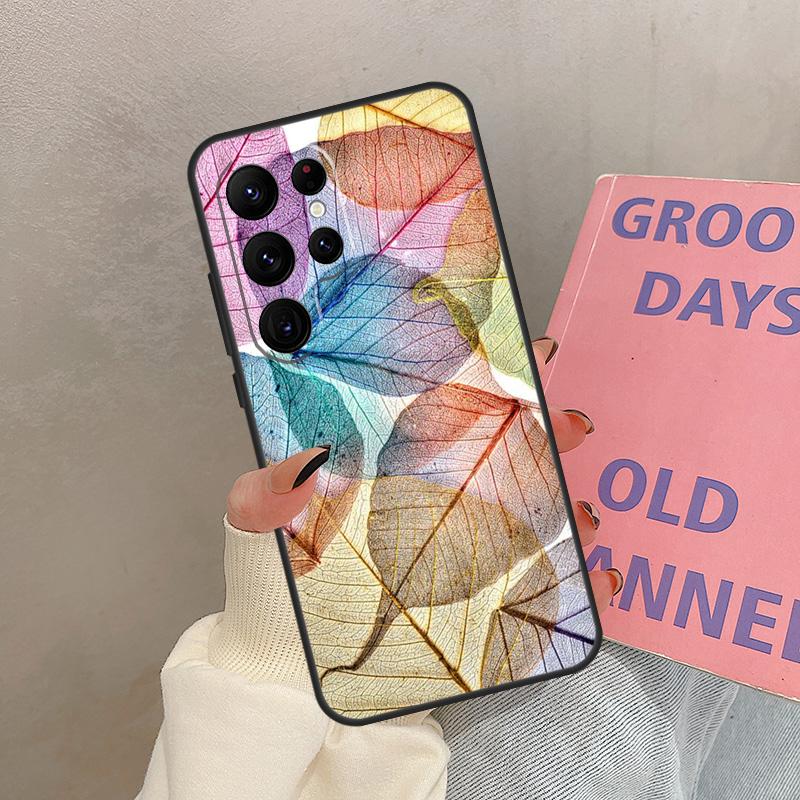 Colorful Leaves Case For Samsung Galaxy S24 Ultra S20 S21 S22 S23 S25 Ultra S9 S10 Plus S25 FE Cover Coque