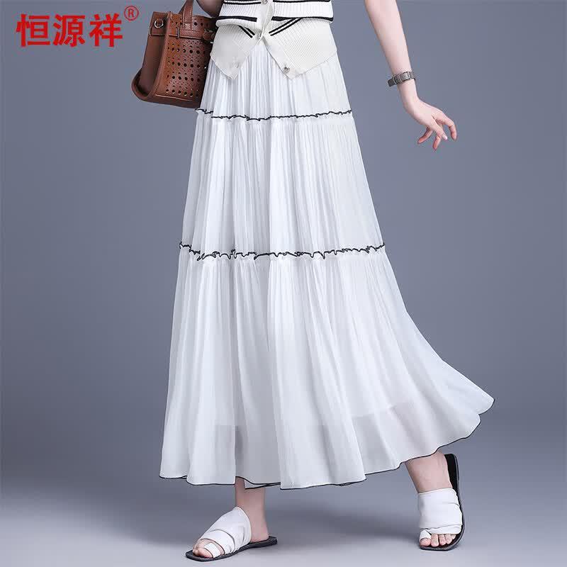Hengyuanxiang Women s Spliced A-Line Skirt One Size (160/84A)