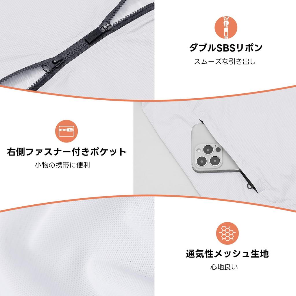 [Santic] Cycling Vest Windbreaker Spring/Summer Windproof Reflective (White M)