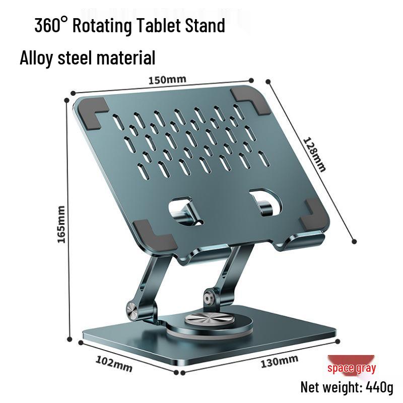 Adjustable 360° Rotating Aluminum Tablet & Phone Stand