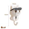Cartoon Black Cat Adhesive Hook: Hole-Free, Strong Clothes & Key Hanger with Rotating Eyes