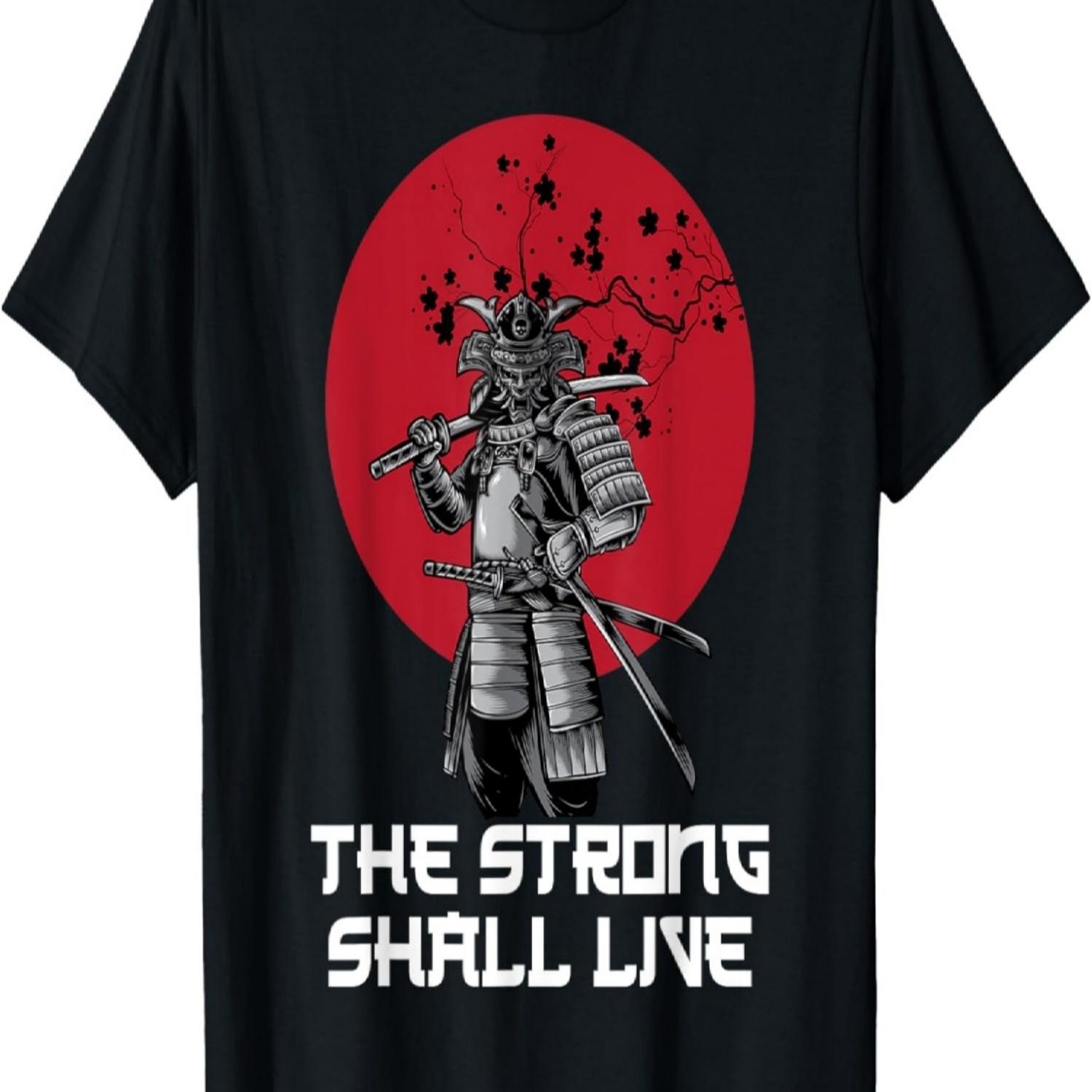 

Samurais - The Strong Shall Live - Cherry Blossom - Otaku T-Shirt S чёрный