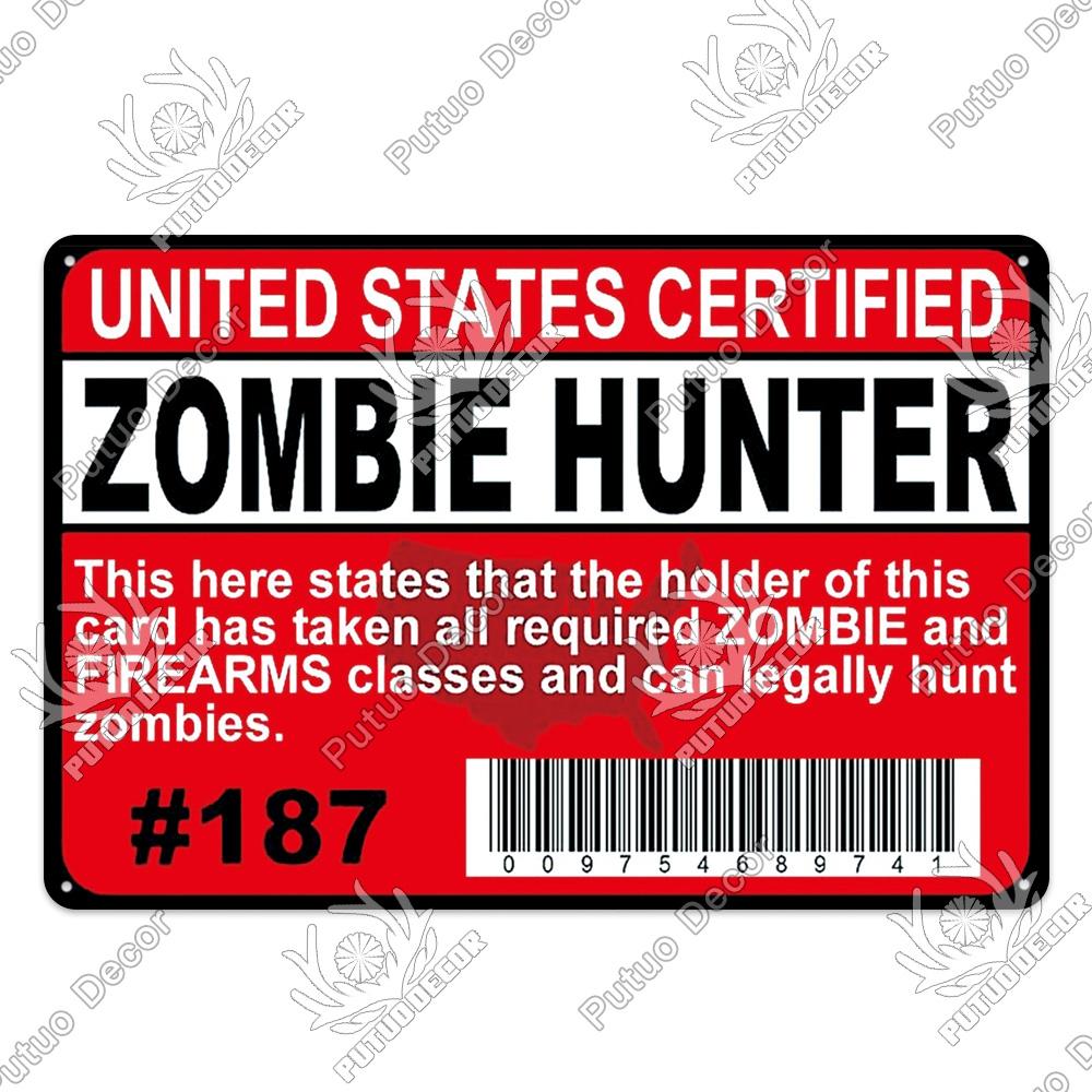 Decor Zombie Vintage Tin Sign Plaque Metal Plate Retro Posters Wall Decor for Bar Pub Club Man Cave Art Painting