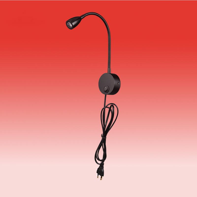 Flexible Gooseneck Arm Reading Light Wall Mounted 360 Degree LED Bedside Light