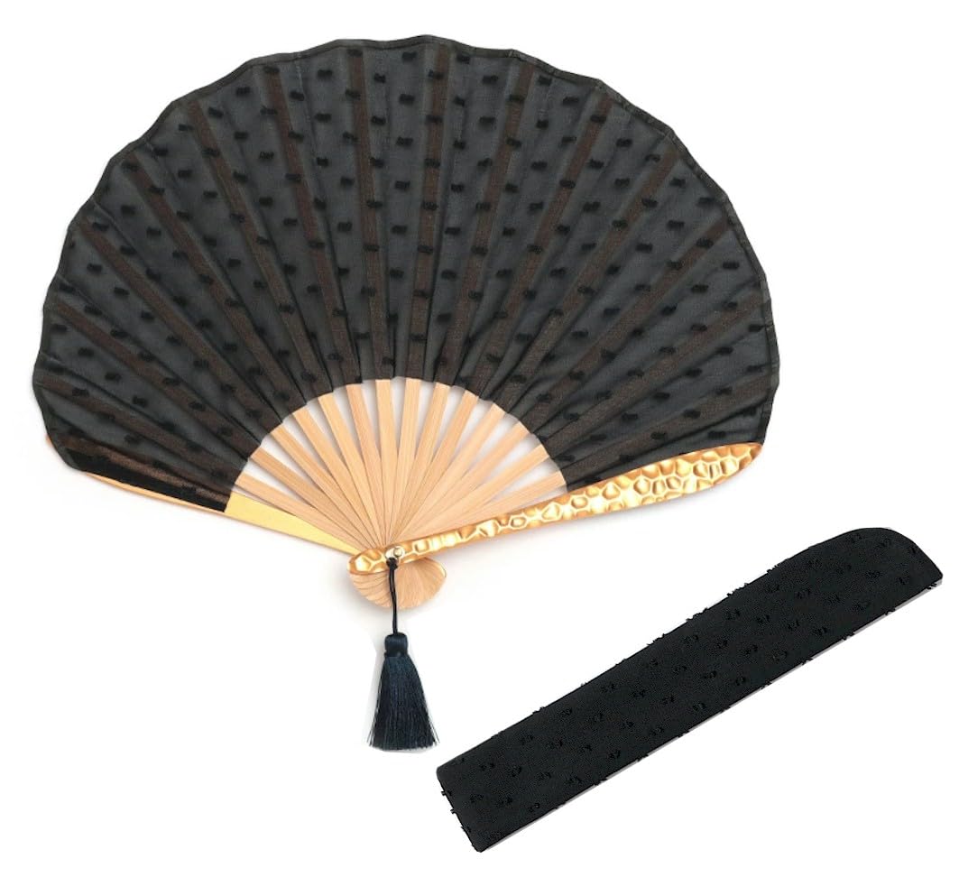 

Shoroku Summer Fan with Fan Minamo Water Surface Gift [Nishikawa Shoten] Case, Design, Women s, Ladies (Navy Blue)