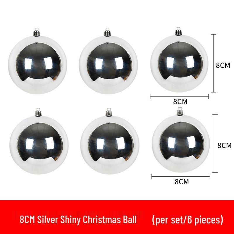 Silver Glitter Christmas Hanging Ornaments: Shiny Plastic Balls 6-30CM for Festive Decorations
