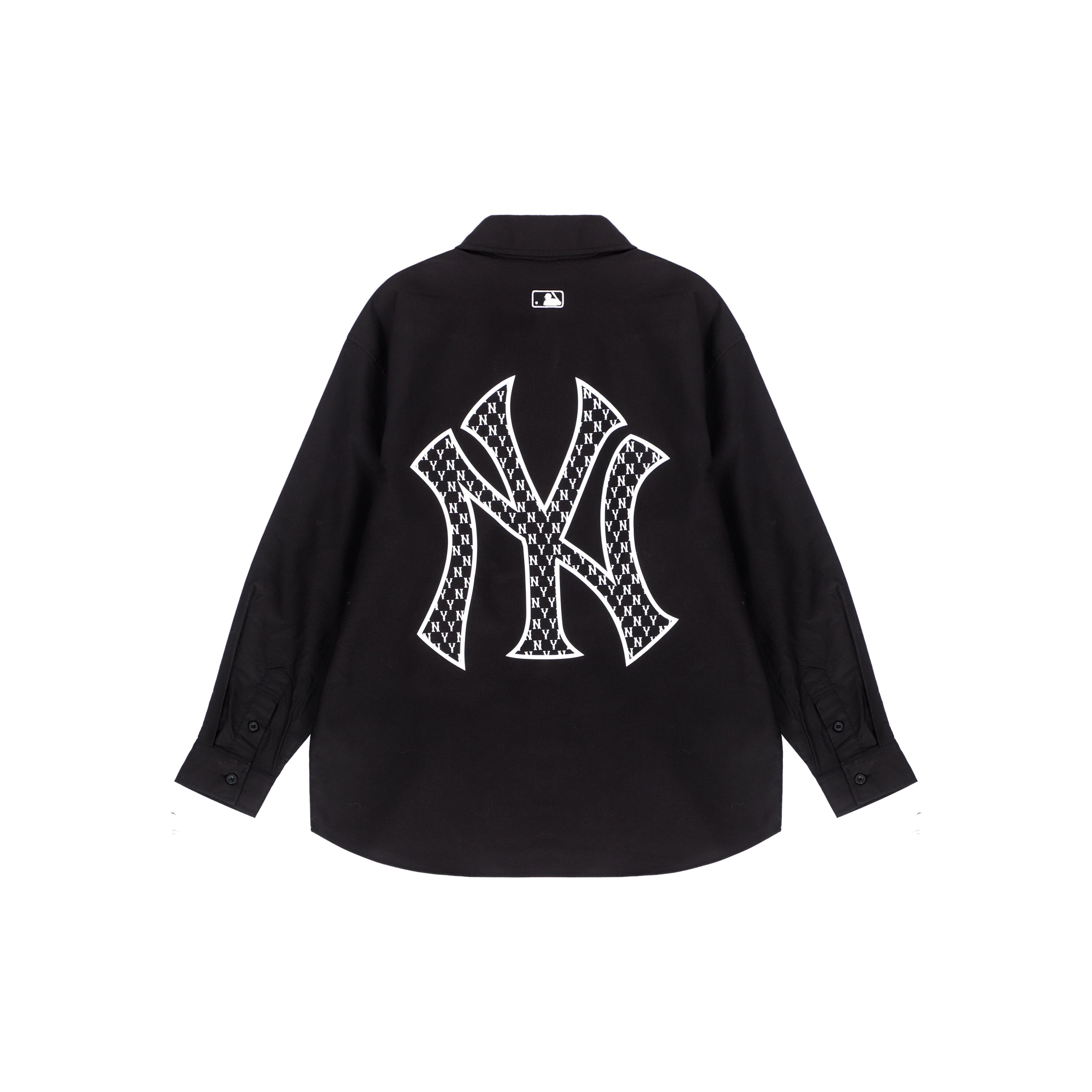 MLB New York Yankees Rückseiten-Logo Buchstaben-Emblem Muster Langarmshirt Unisex-Shirts Schwarz 3AWS03121-50BKS S black