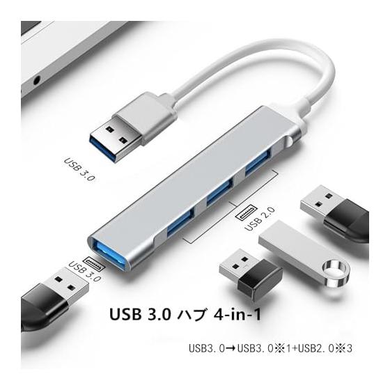 USB 3.0 Hub 4-in-1 Ultra Thin Portable USB3.0 Maximum Transmission Speed 3.0Gbps USB Expansion Compatible with Windows/Mac/PS4/PS5/Chromebook, Etc.