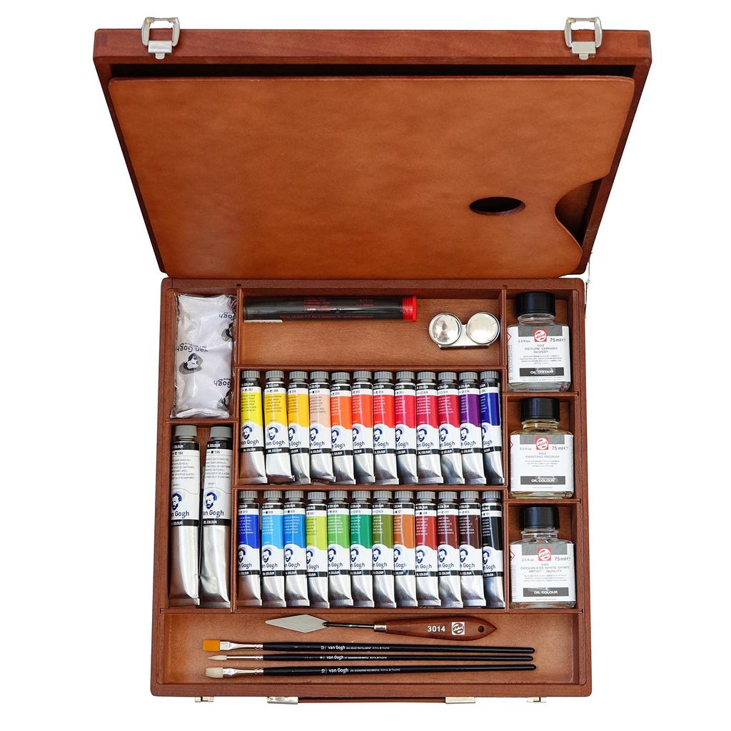 Talens Van Gogh Oil Wooden Box Expert 20ml Paints, 26-Color Set, Box, T0284-3426, (No. 6)
