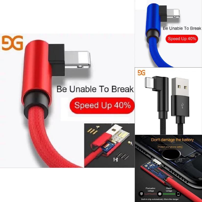 Degree Pin 90 Usb Cable For Iphone Huawei Fast Charging Cable