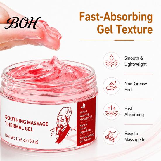 Muscle Soothing Gel 1/2Pcs Body Massage Thermal Gel, Natural Herbal Deep Relaxing Tissue Cream, Firming & Smoothing Skin Moisturizer Warming