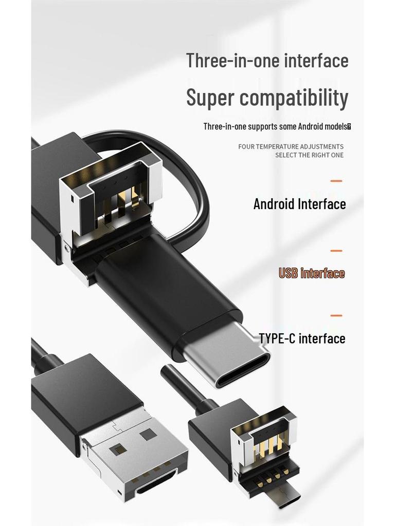 Cross-border 5.5/7mm 3-in-1 Endoscope for Industrial, Pipeline, Car, and AC Detection, Compatible with Mobile Phones (1-10M Range)