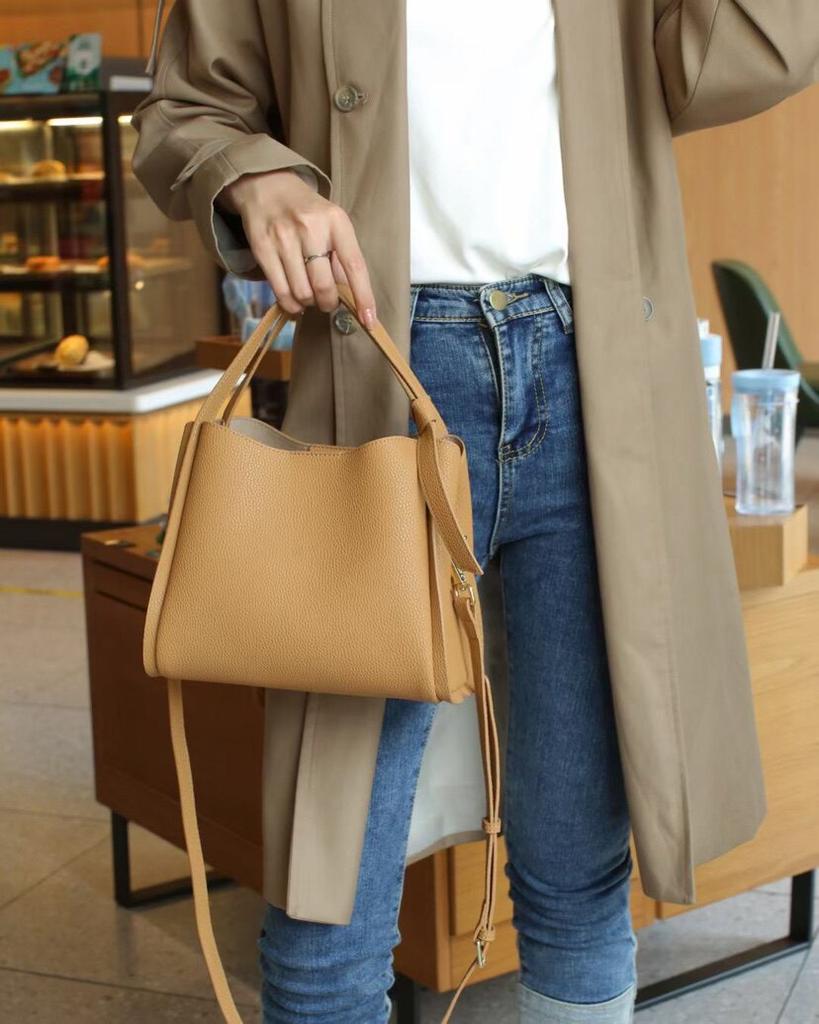 Women's Bucket Bag 2026 New Style, Top Layer Cowhide, Large Capacity, Basket Bag, Shoulder Bag, Crossbody Bag