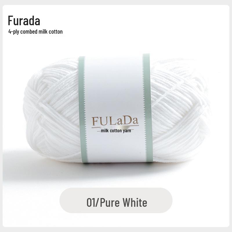 

Baby 4-Ply Combed Milk Cotton Yarn Ball for Hand-Knitting & Crochet - DIY Doll, Sweater, Scarf Material Pack