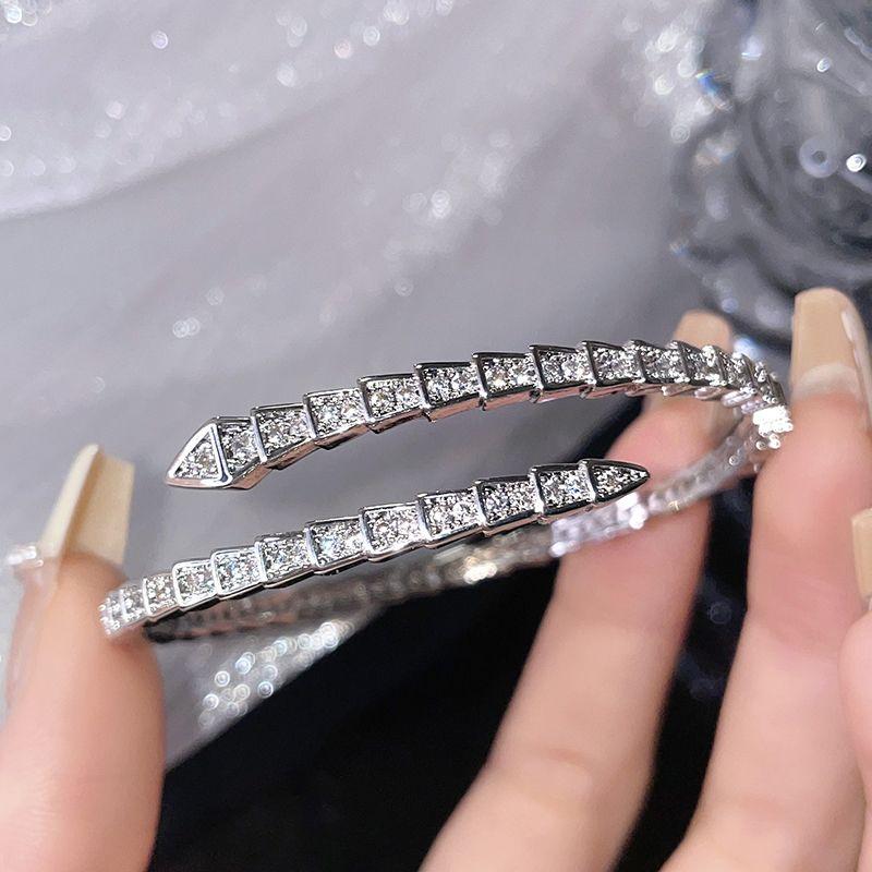 Zirkonový otevřený náramek ve tvaru hada Ins Cool styl Vysoce kvalitní náramek Módní šperk