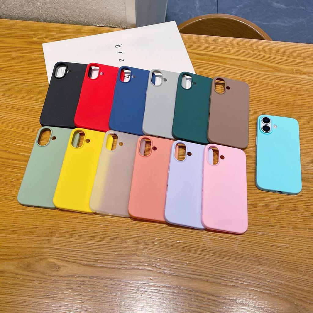 Applicable to Apple 16 mobile phone case iphone15pro candy color 14pro protective case matte TPU soft case anti-drop