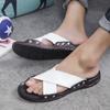 Móda Muži Černobílé Klasické Křížené X-tvarové Nazouvací Ležérní Boty Letní Prodyšné Venkovní Pánské Pantofle Pohodlné Plážové Sandály