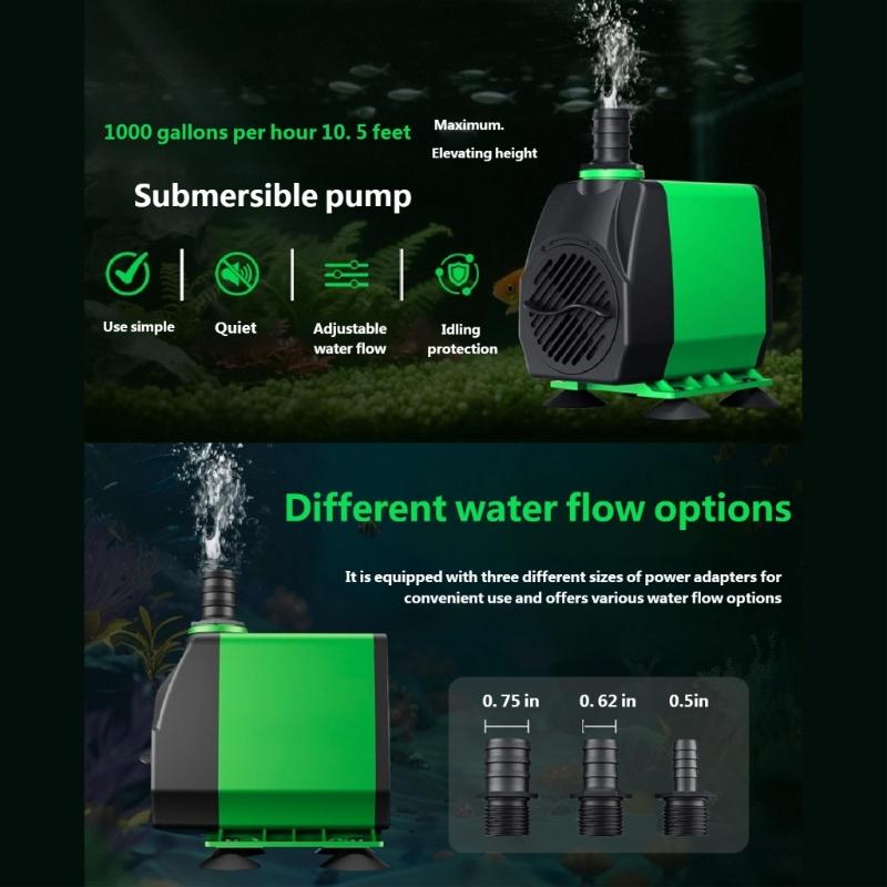 Energy Efficient 40W Aquariums Fountains Pump for Fish Pond and Tanks with High Delivery Head