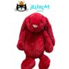 Jellycat Red Bonnie Bunny Plush Toy With Short Fur For Kids And Collectors