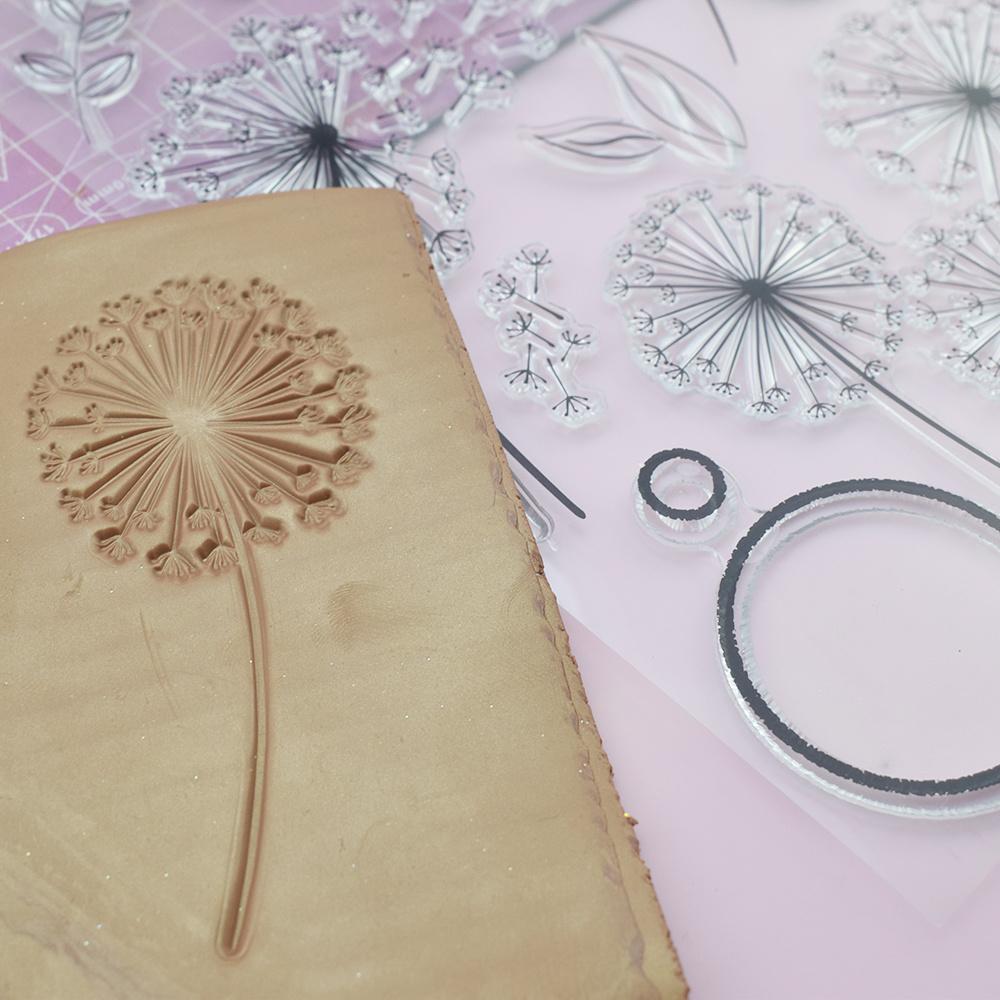 Silicone Dandelion Embossing Template for Polymer Clay & Ceramic Pottery - Reusable Textured Impressions, DIY Art Crafts, Jewelry Making, Mixed Colors