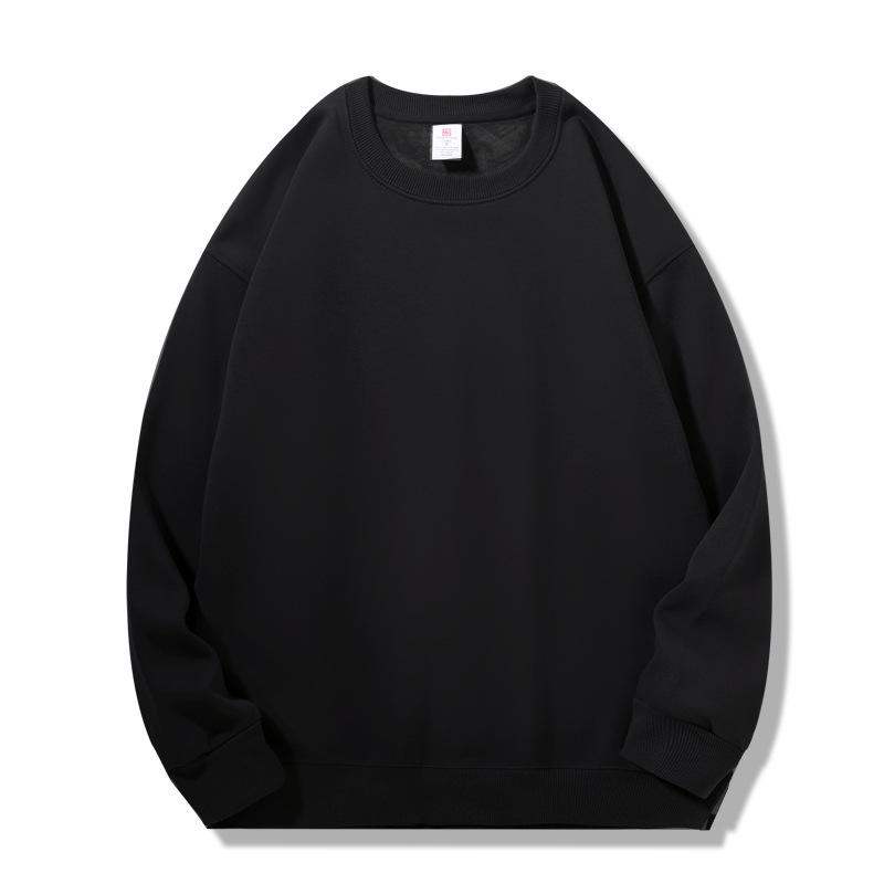 2025 Japanese-Style Solid Color Round Neck Hoodie, Trendy Casual Loose Fit, Sports Base Layer Top for Women and Couples