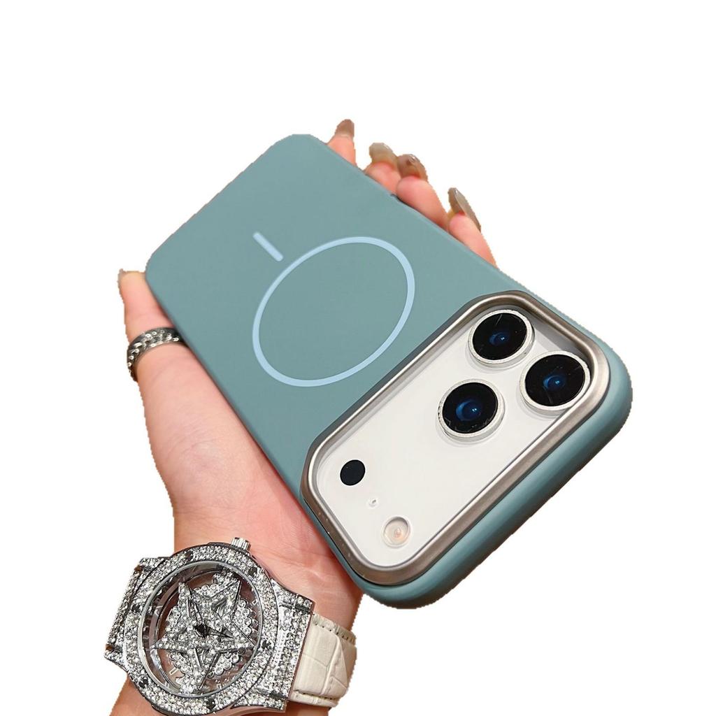 Golden Armor Magnetic Case for iPhone 17 Pro Max/16 Pro: Solid Color Metal Frame Protective Cover