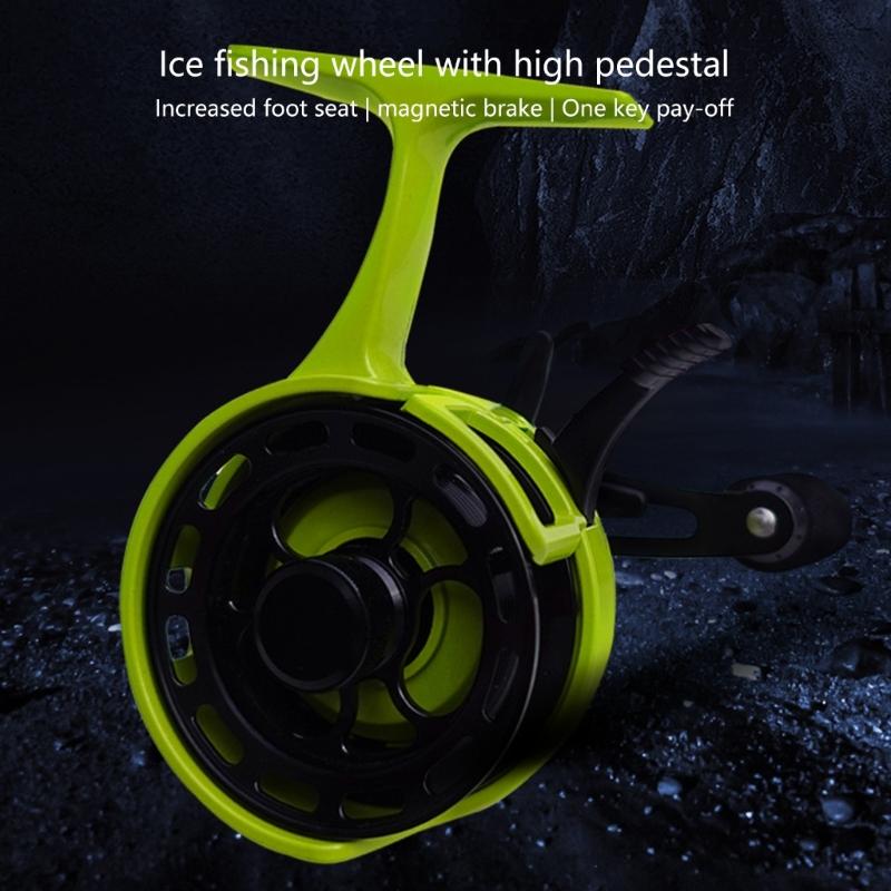 Angelausrüstung Inline Eisangelrolle mit Metallspule und 3+1 Kugellagern Inline Freilauf Eisangelrolle mit großer Spule