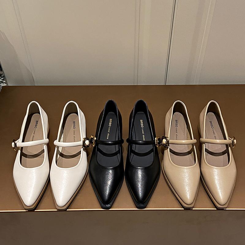 Designer Women's Flats Pointed Toe Mary Jane Shoes Women Elegant Dress Shoes Oblique Strap Ladies Shoes Oxfords Zapatillas Mujer