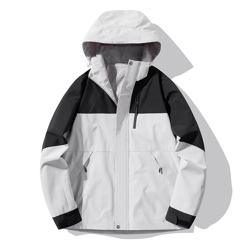 Paar Frühling und Herbst Outdoor Single Punch Jacke Abnehmbare Kappe Wasserdichte Winddichte Outdoor Bergsteigen Jacke