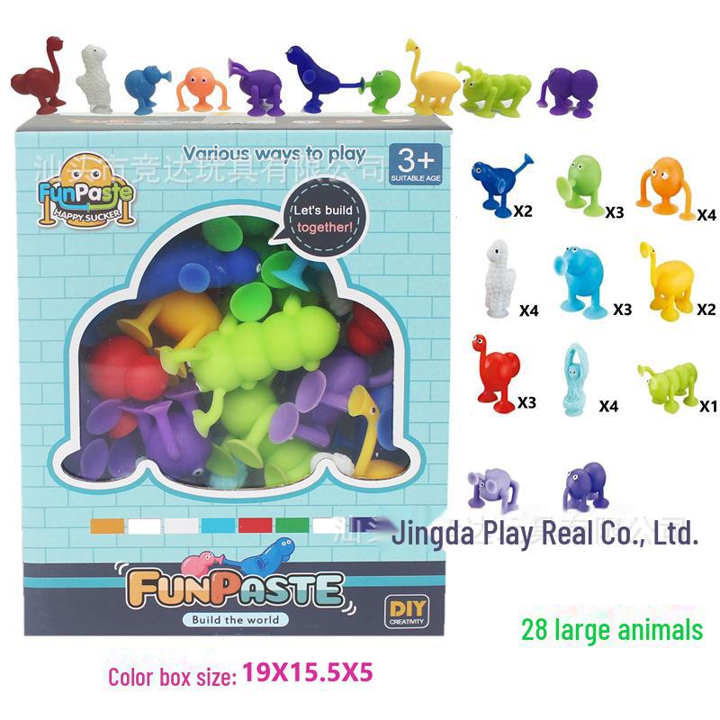 Sticky Music Suction Cup Building Blocks - Soft Silicone Educational Toys for Bath & DIY Play