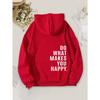 Sweat à capuche pour femme à manches longues, coupe ample, avec motif lettre graphique, pull décontracté