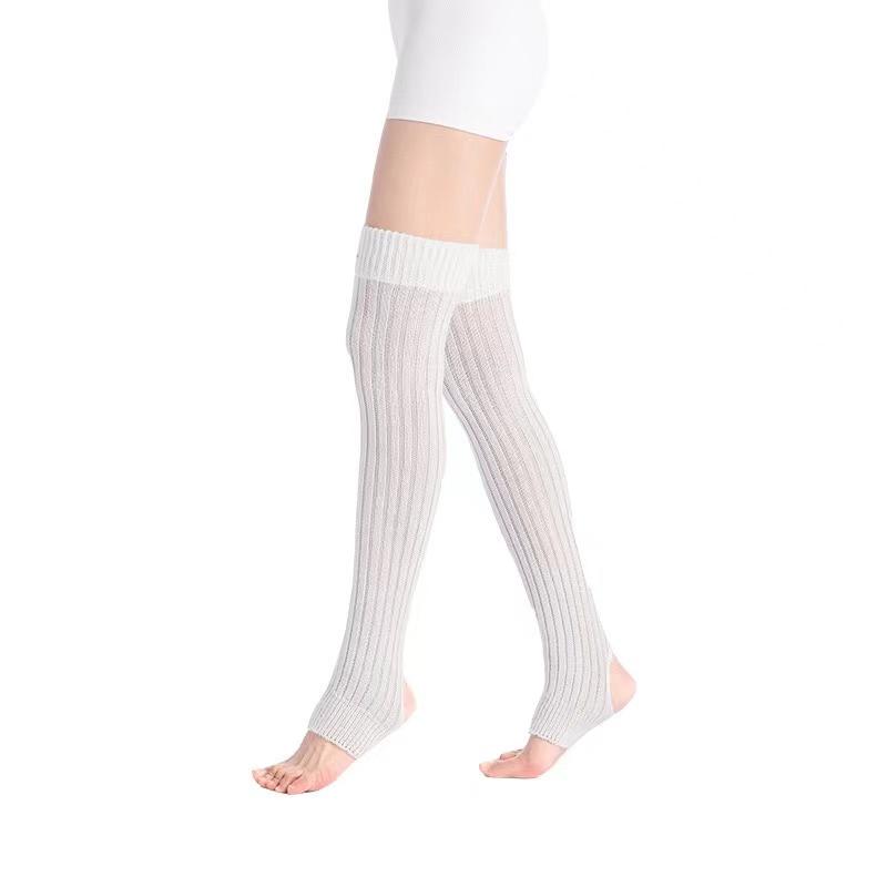 Leg Warmers Women Sexy Socks Over Knee Stockings Winter Warm Soft Gaiters Leggings Hollowed Foot Heel Female Long Sock
