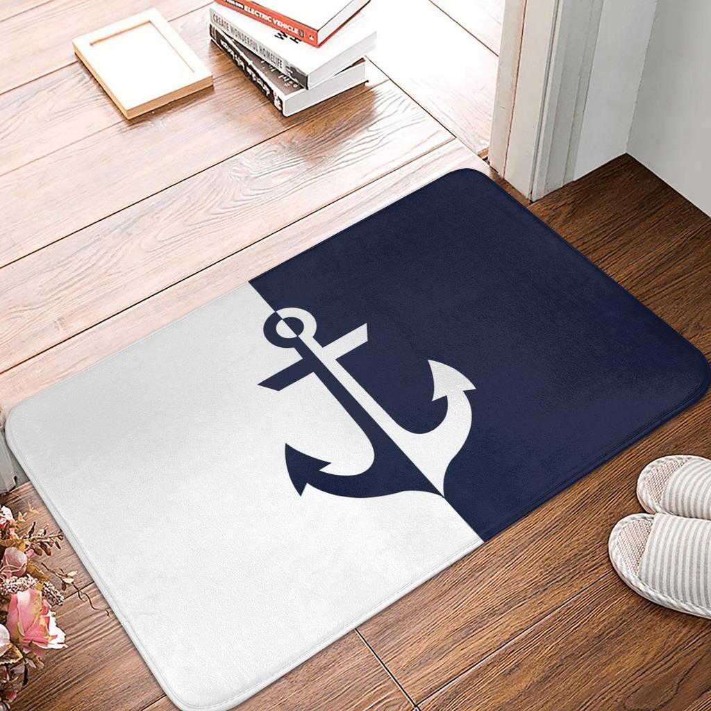 Nautical Anchor Front Door Mat Anti-Slip Indoor Absorbent Sailor Adventure Doormat Floor Bath Entrance Rug Carpet