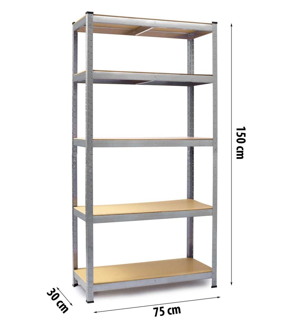Metalowy Regał Magazynowy Zestaw 2 Szt. 150 X 75 X 30 Cm Humberg Hr-810