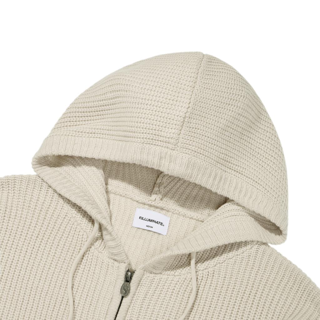 FILLUMINATE Subdude Knit Hooded Zip-Up - Ivory