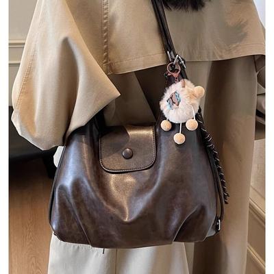 Premium Sense Retro Large-capacity Bag Women's New Spring and Summer Commuting Double Shoulder Back Bag Single Shoulder Tote Bag
