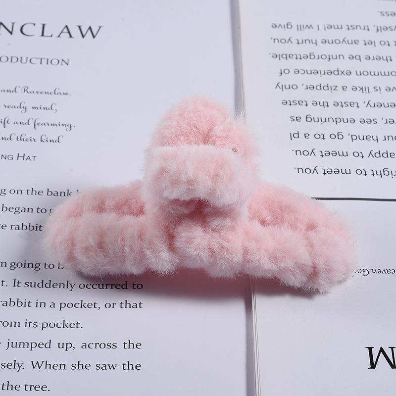 Frauen Haar Klaue Plüsch Clip Nette Koreanische Herbst Winter Solide Elegante Acryl Pelz