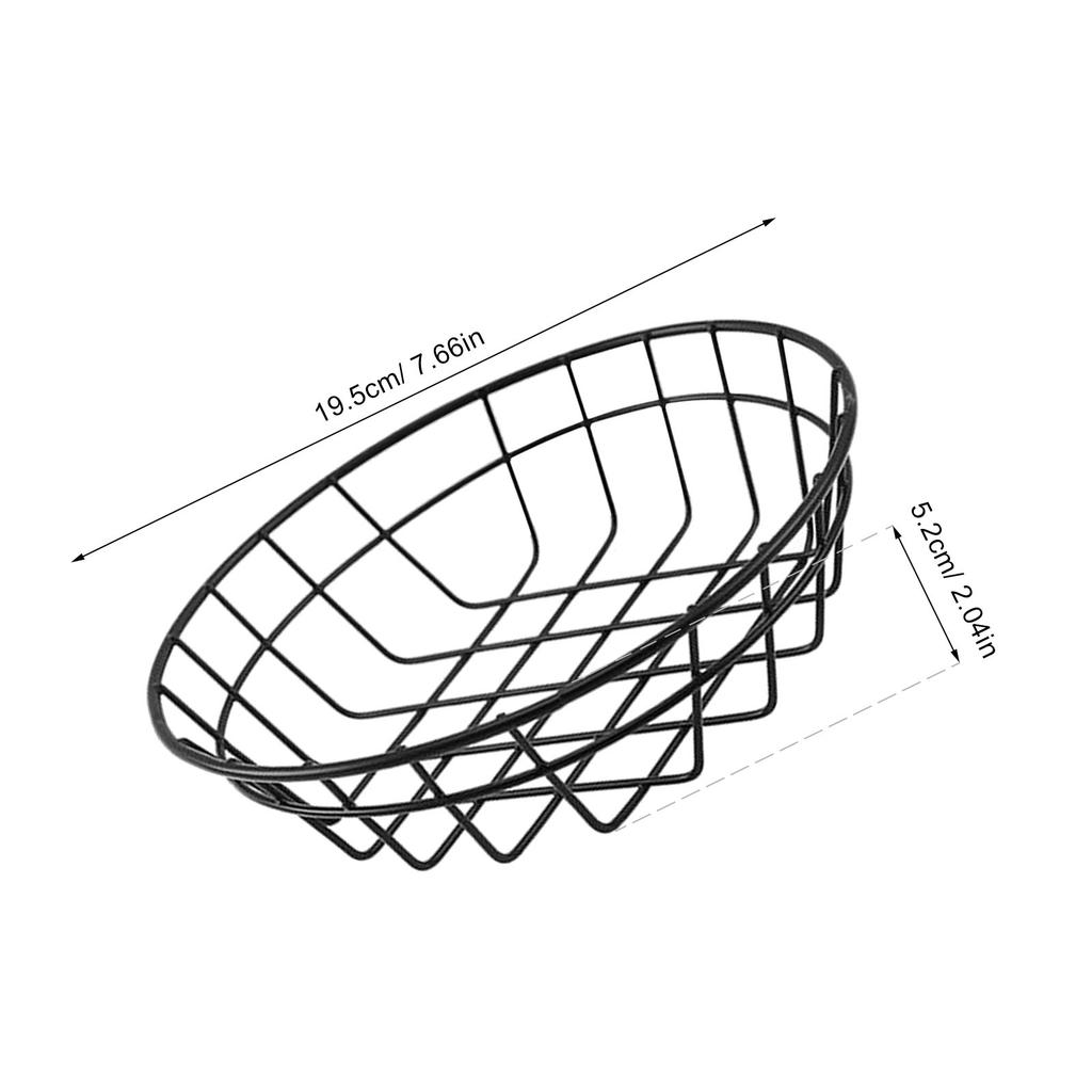 2Pcs Iron French Fries Storage Basket Hollow Design for Snacks Fruit Dessert Bread Chips Serving Home Hotel Party Decorative