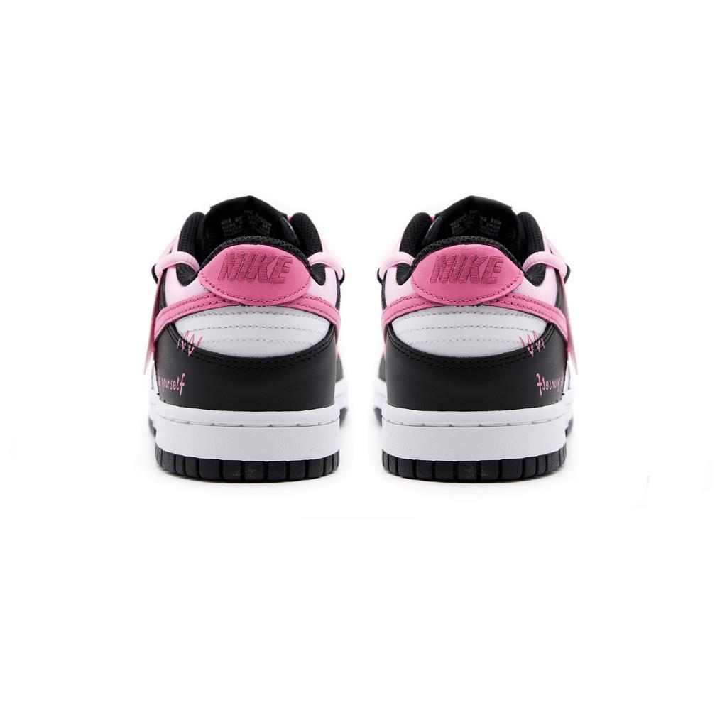 Nike Dunk Low Top Skateboard Shoes GS Black Pink CW1590-100(Team44-)