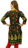 Phagun Women's Printed Blouse Tunic 3 4 Sleeve Black Kurta Ethnic Clothing -