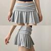 Waist-Flipping  Ruched Skirts Prevent Exposure Golf Sports Women Short Dress High Elasticity Athletic Short High Waist Skirt