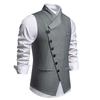 Mens Single Breasted Slanted Placket Formal Suit Waistcoat Vest For Wedding Party