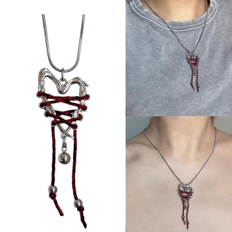 Fashionable Versatile Heart Pendant Necklace Flexible Snake Chain Clavicle Accessories Fashion Jewelry Accessory